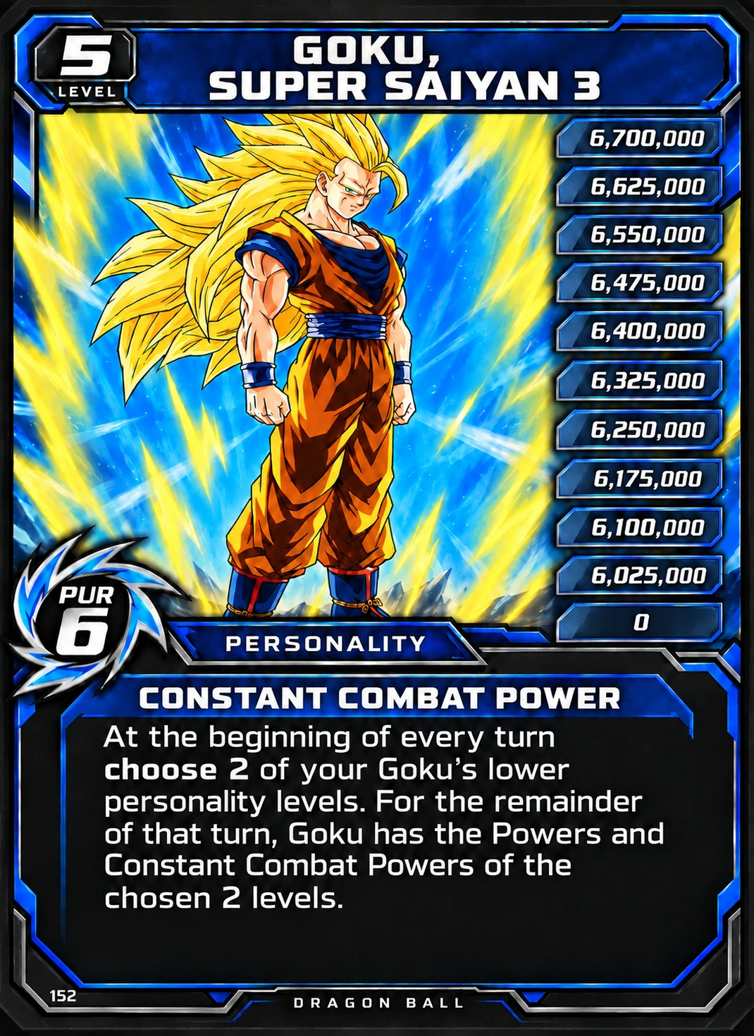 Goku, Super Saiyan 3 — original Score card